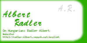 albert radler business card